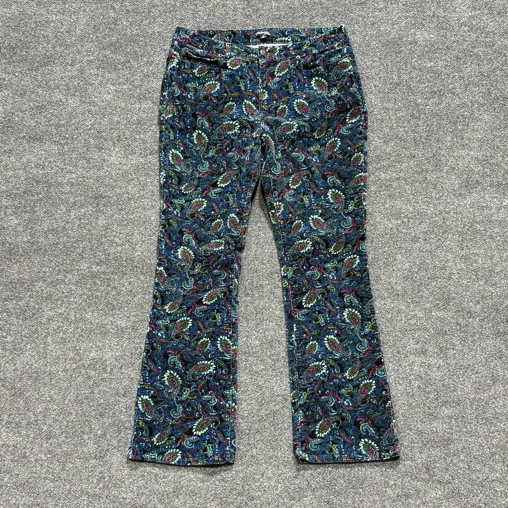Chadwicks Of Boston Pants Womens 12 Multicolor Paisley Corduroy Chino Stretch